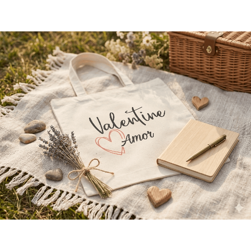 Tote bag Valentine Amor – Sac romantique en coton