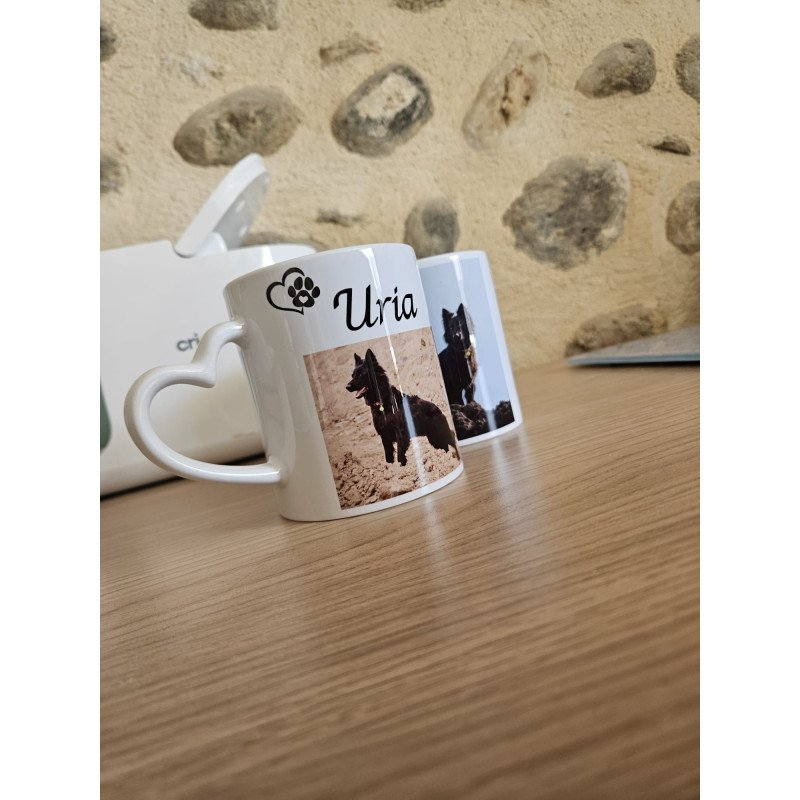 Mug personnalisé avec photo de chien et prénom – Cadeau animal