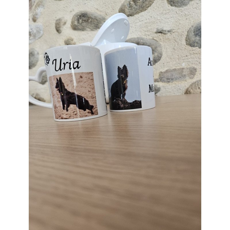Mug personnalisé avec photo de chien et prénom – Cadeau animal
