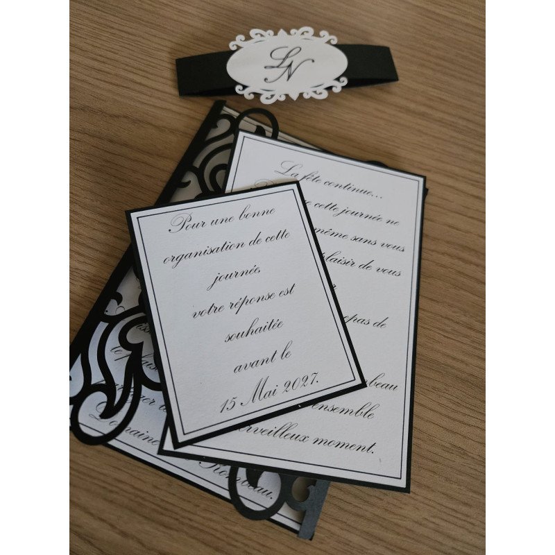Faire-part mariage Arabesque personnalisé | La Cabane Scrap
