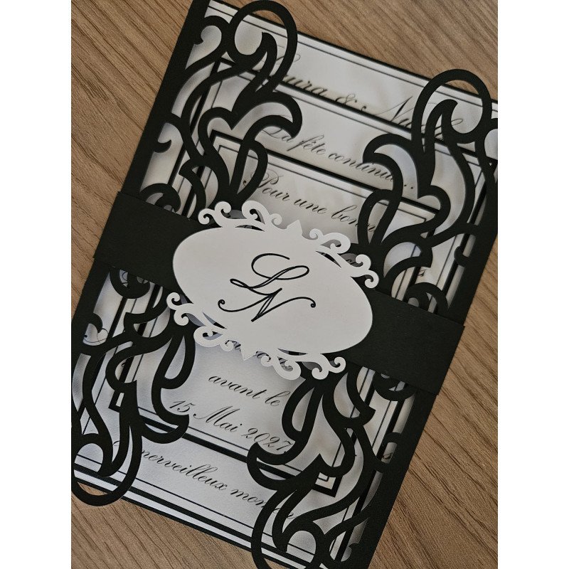 Faire-part mariage Arabesque personnalisé | La Cabane Scrap
