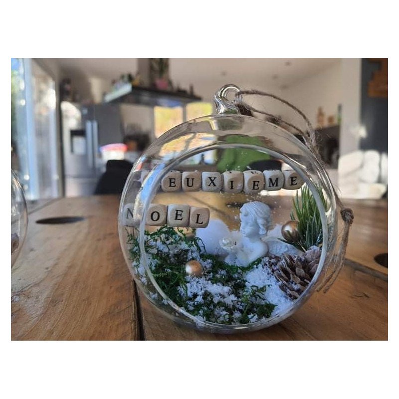 Boule de Noël en verre Ange blanc – Décoration chic et raffinée