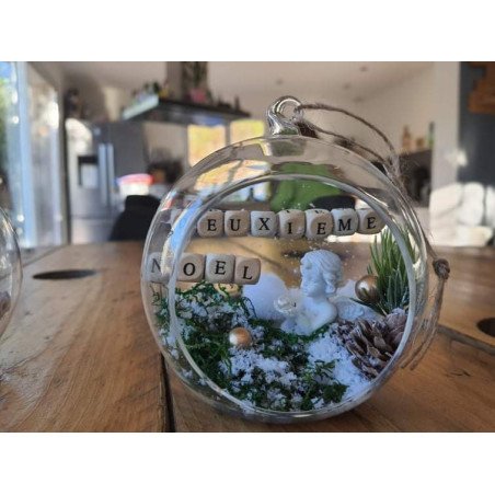 Boule de Noël en verre Ange blanc – Décoration chic et raffinée