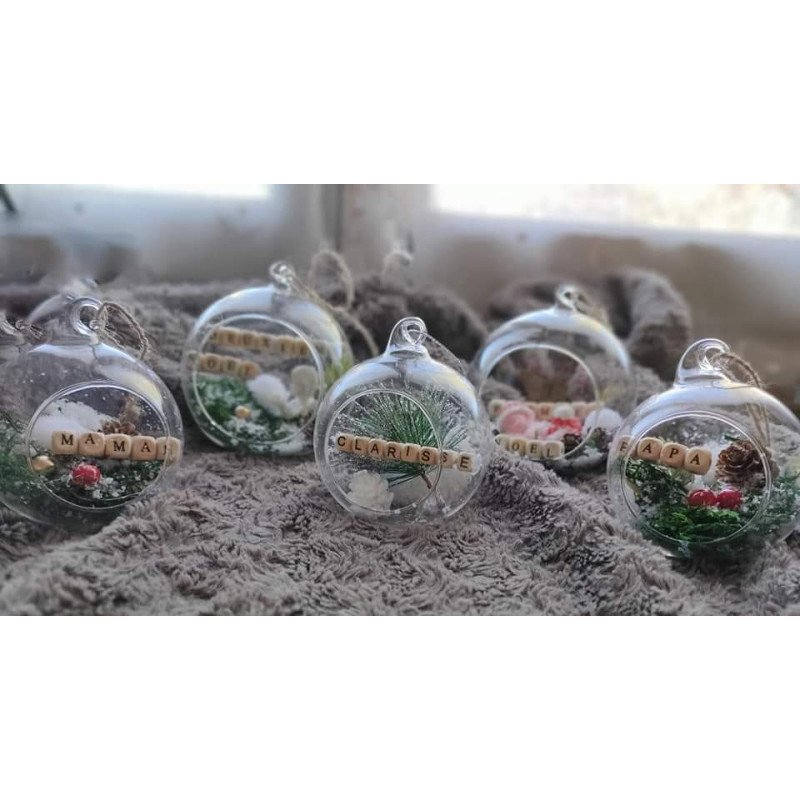 Boule de Noël en verre Souvenir Premier Noël de bébé personnalisé Prénom – Décoration artisanale