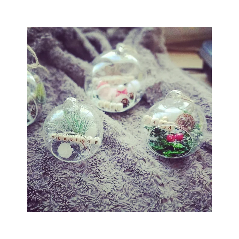 Boule de Noël en verre Souvenir Premier Noël de bébé personnalisé Prénom – Décoration artisanale