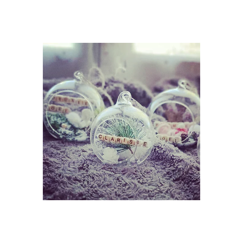 Boule de Noël en verre Souvenir Premier Noël de bébé personnalisé Prénom – Décoration artisanale