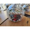 Boule de Noël en verre avec ourson et prénom – Décoration personnalisée artisanale