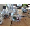 Boule de Noël en verre avec ourson et prénom – Décoration personnalisée artisanale