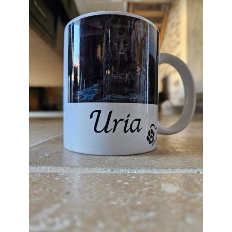 Mug personnalisé avec photo de chien et prénom – Cadeau animal