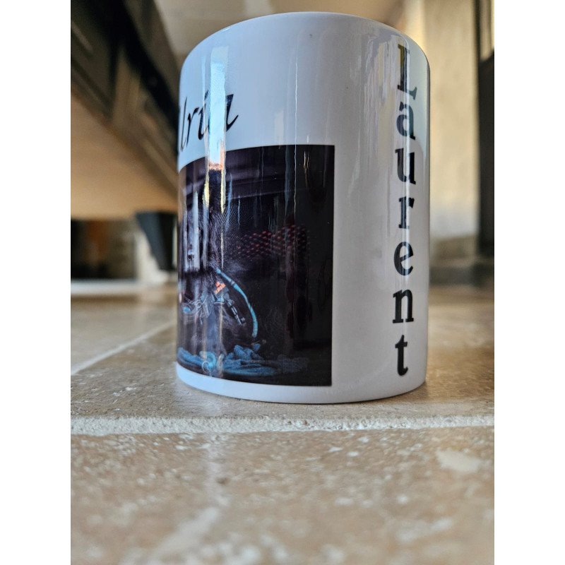 Mug personnalisé avec photo de chien et prénom – Cadeau animal