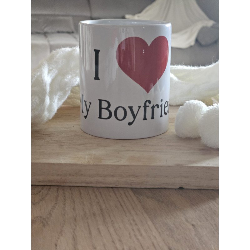 Mug romantique I Love My Boyfriend – Cadeau amoureux