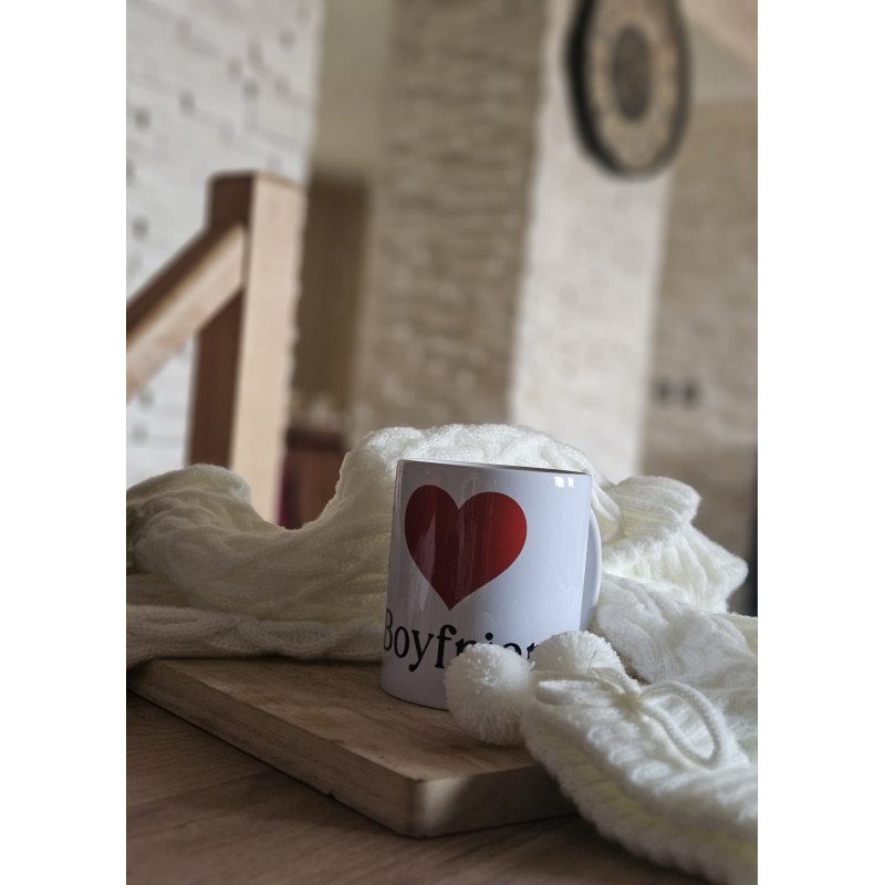 Mug romantique I Love My Boyfriend – Cadeau amoureux